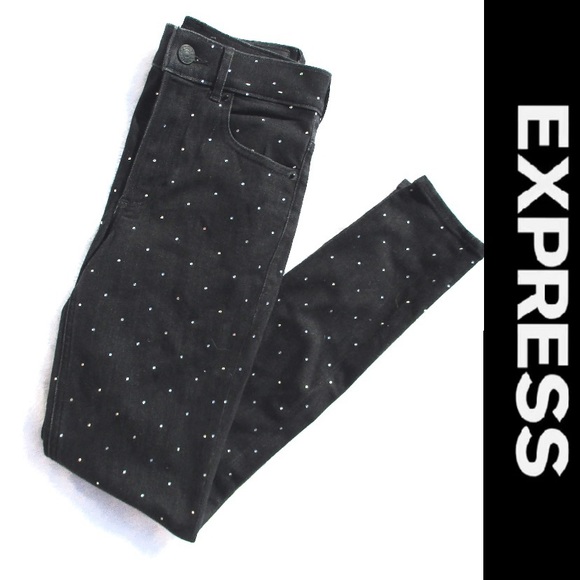 Express Crystal Embellished Black Jeans